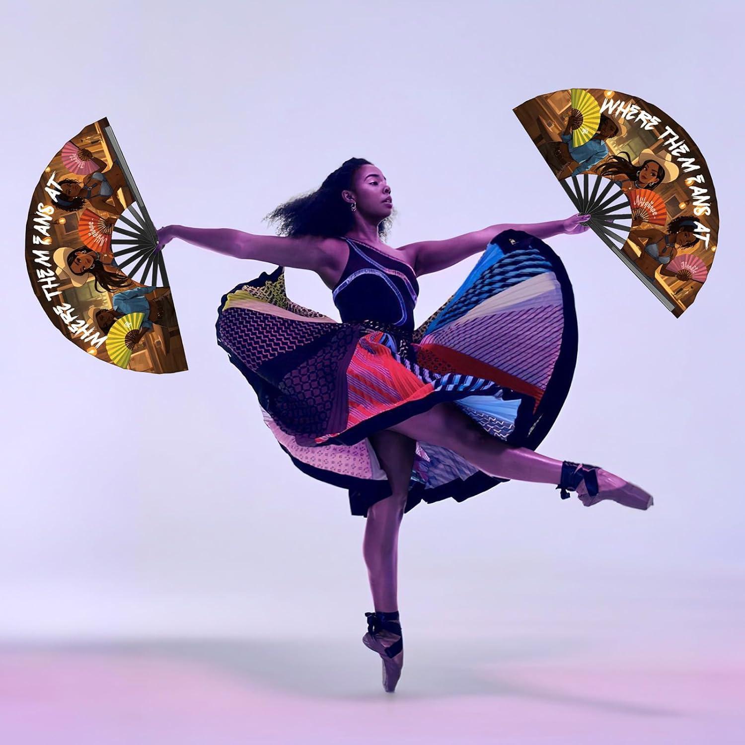 Ventiladores de Mano Plegables Colorato 66cm para Festivales