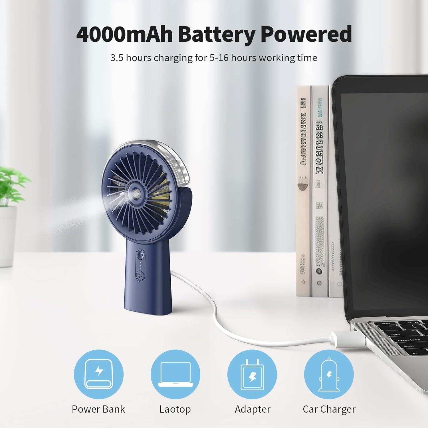 Ventilador de Nebulización Portátil Otlonpe S-F20 4000mAh Azul