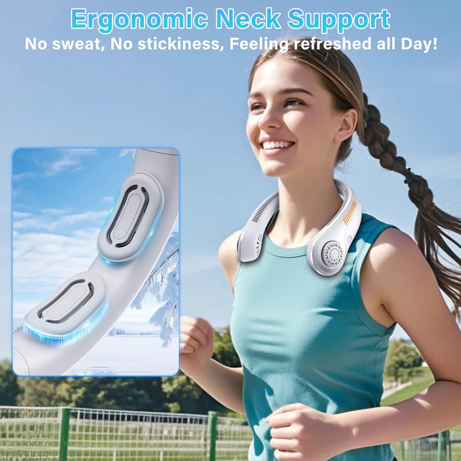 Ventilador de Cuello U UZOPI Recargable 5 Velocidades Gris