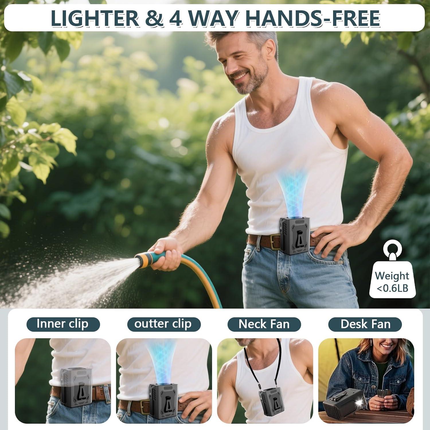 Ventilador de Cintura EHWZ01 Negro 8000mAh 5 Velocidades