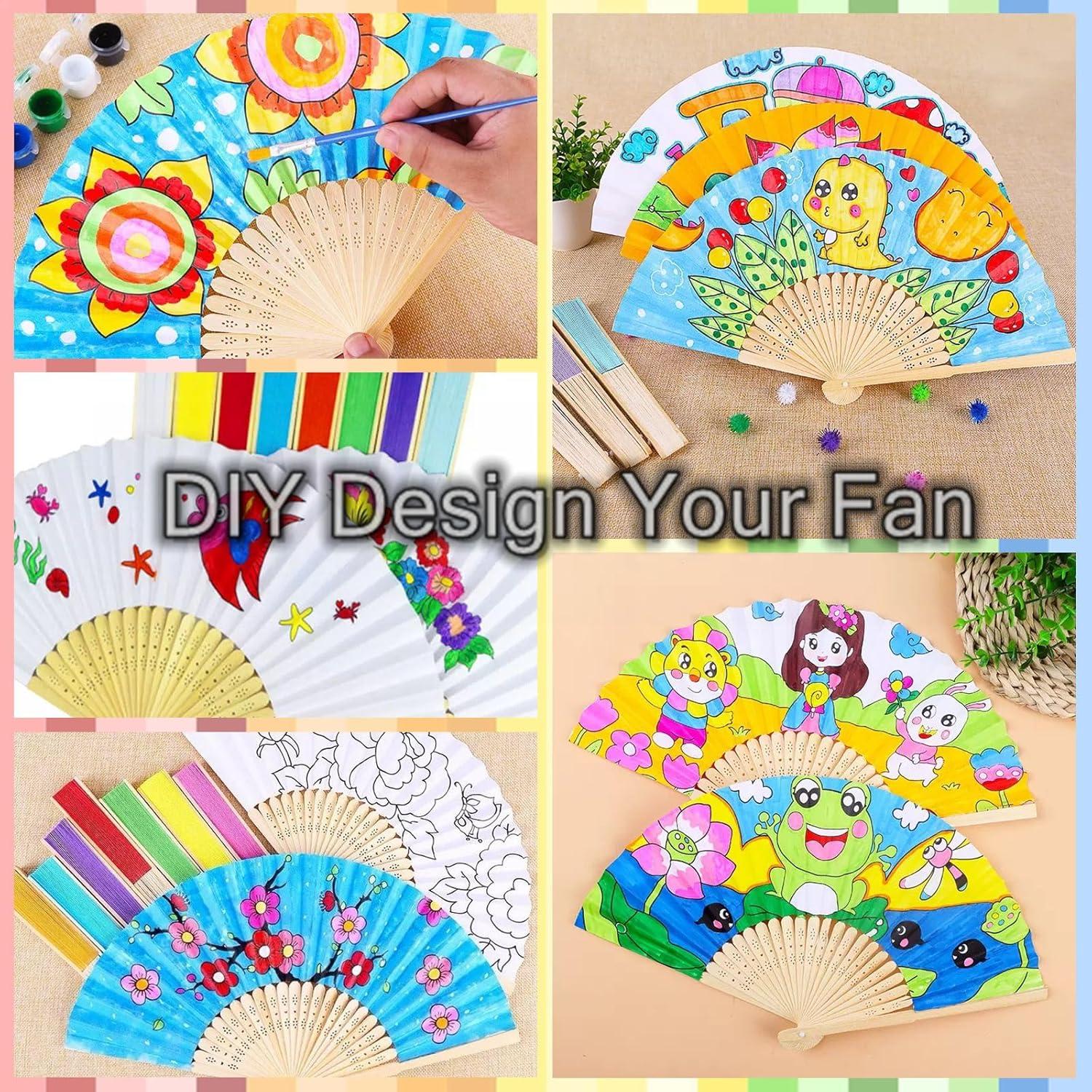 12 Abanicos de Papel Plegables Blancos 21 cm para Bodas y Fiestas