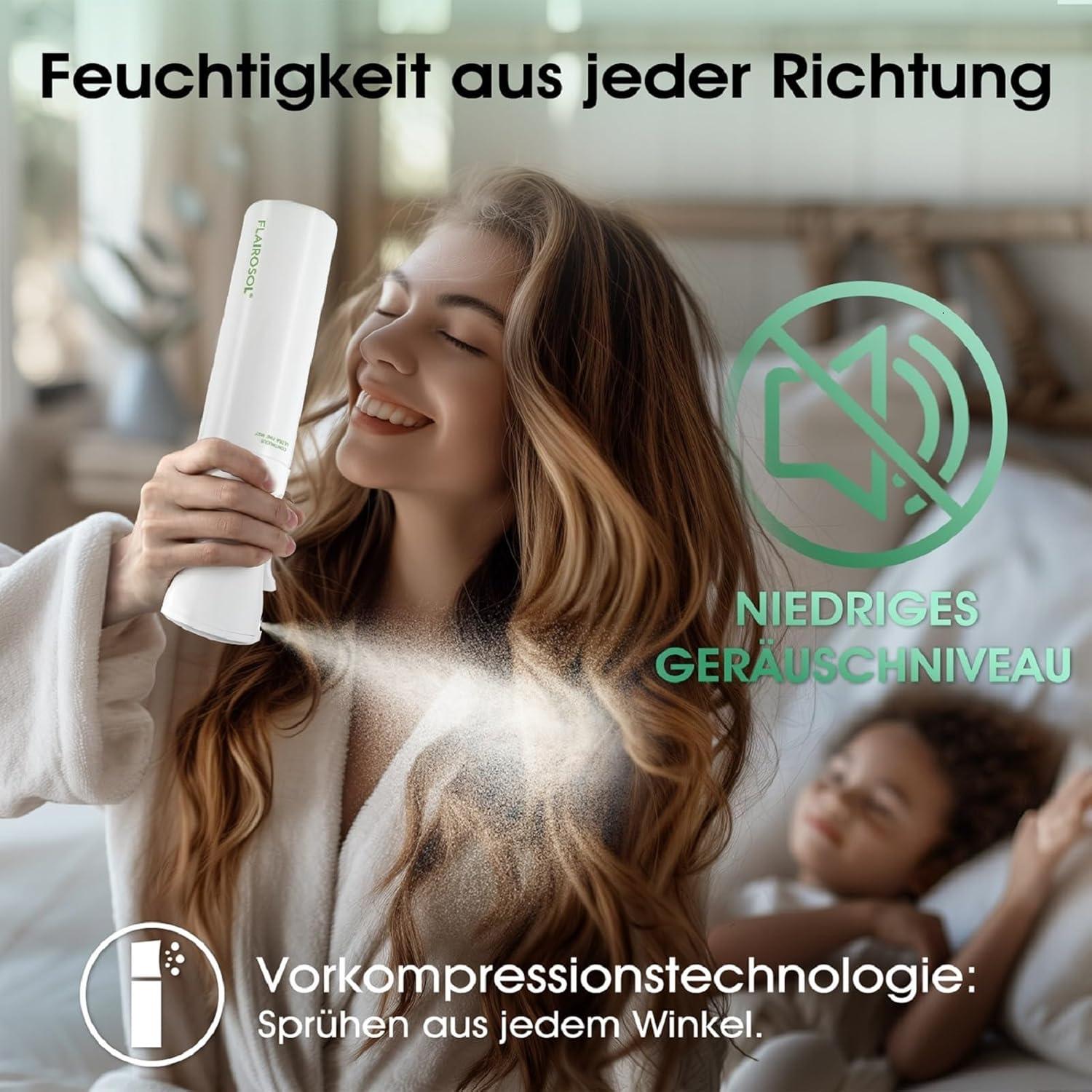 Pulverizador de Agua FLAIROSOL 300ml - Botella Blanca Verde