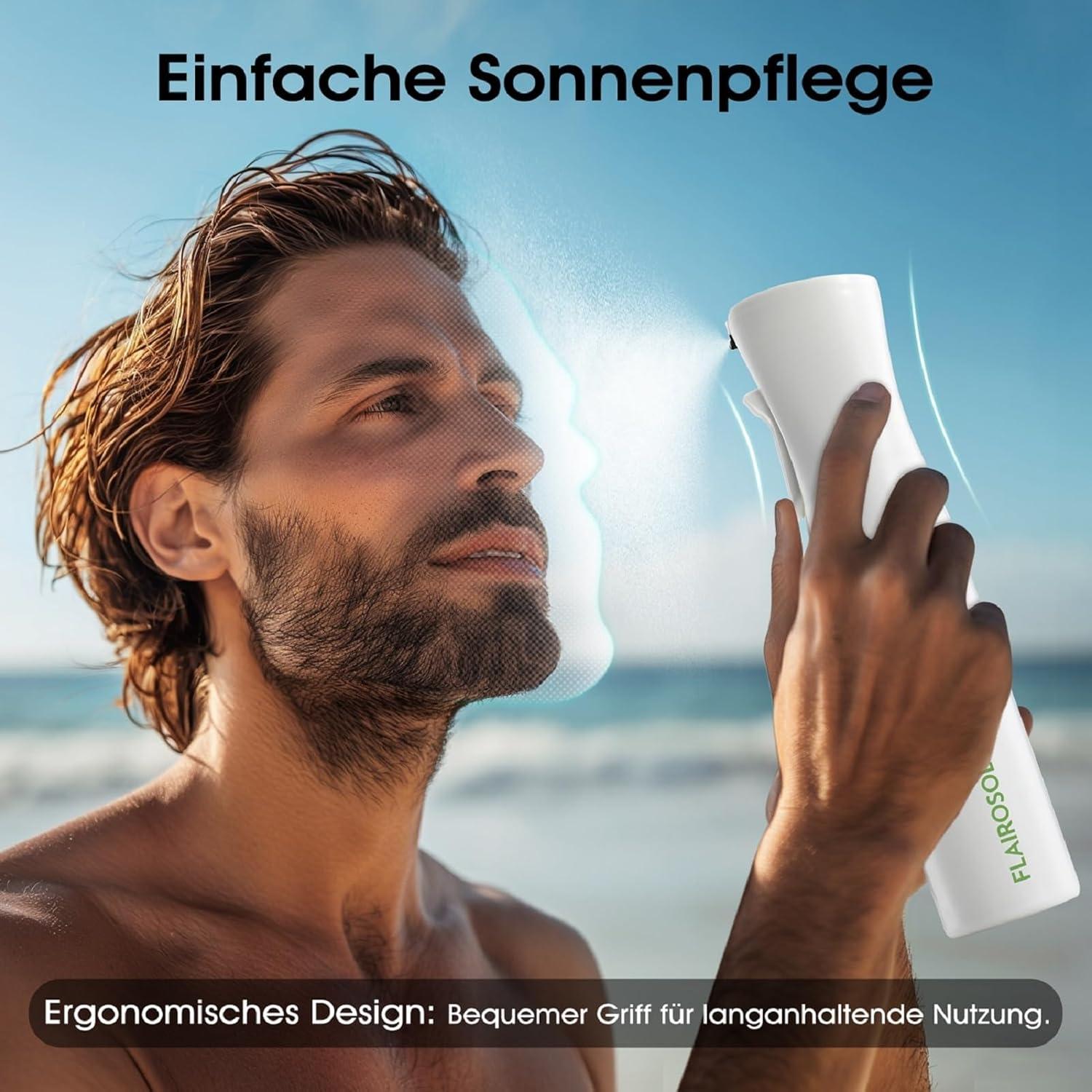 Pulverizador de Agua FLAIROSOL 300ml - Botella Blanca Verde