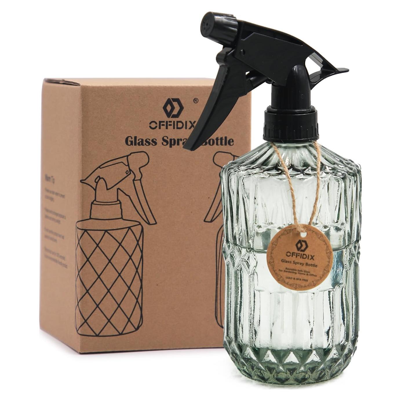 Pulverizador de Plantas OFFIDIX 430ml Vidrio Ajustable Verde Claro