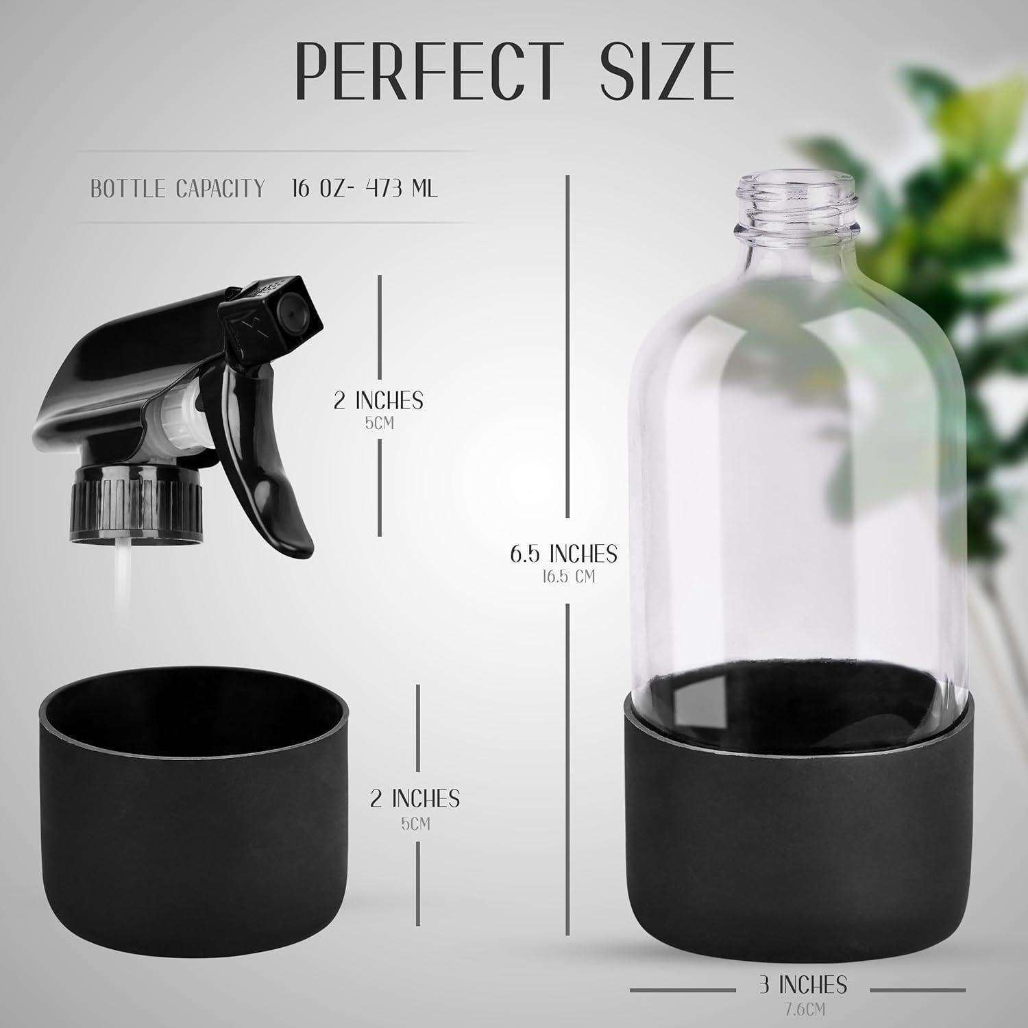 Botella Spray de Vidrio LIQVAL 500ml con Manga de Silicona