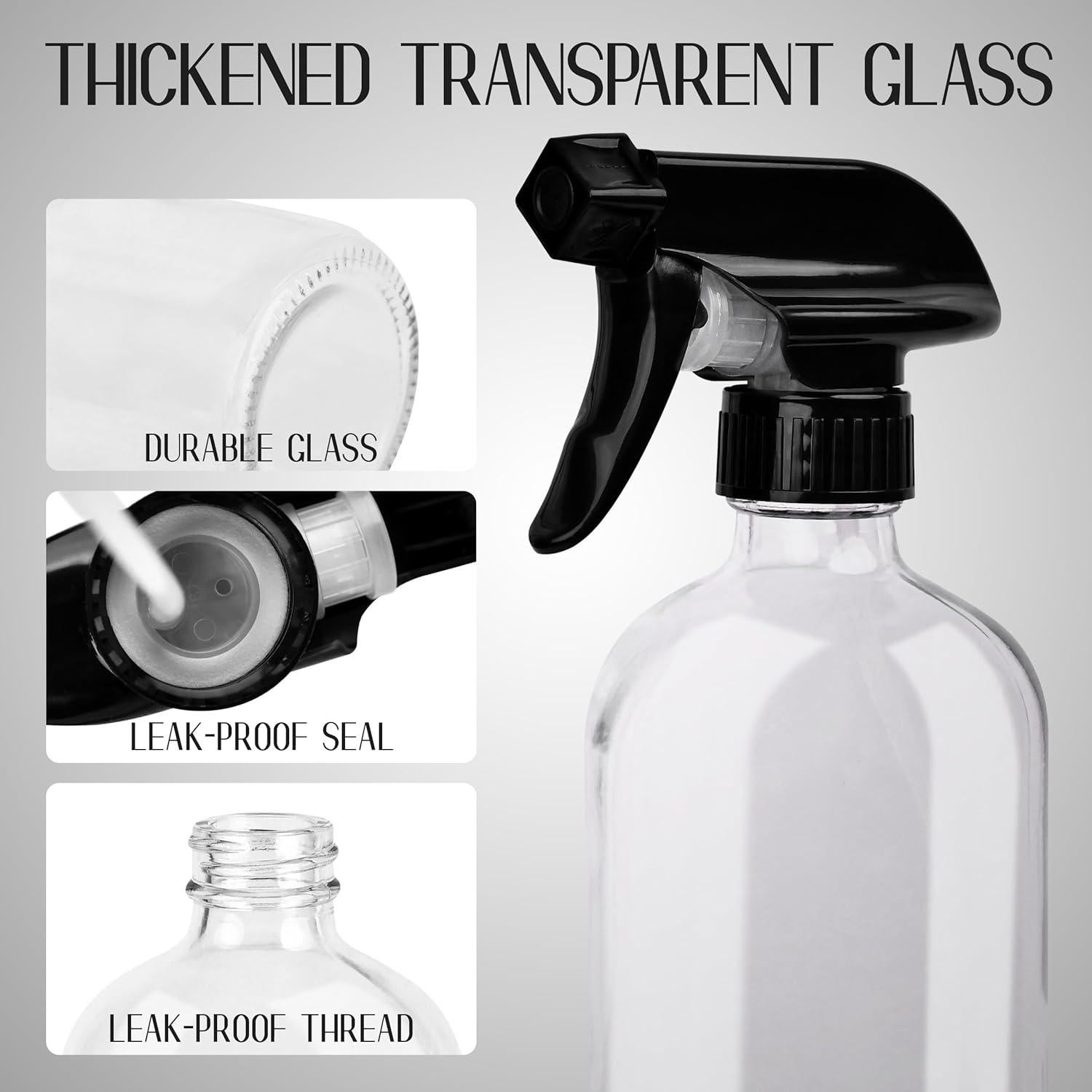 Botella Spray de Vidrio LIQVAL 500ml con Manga de Silicona