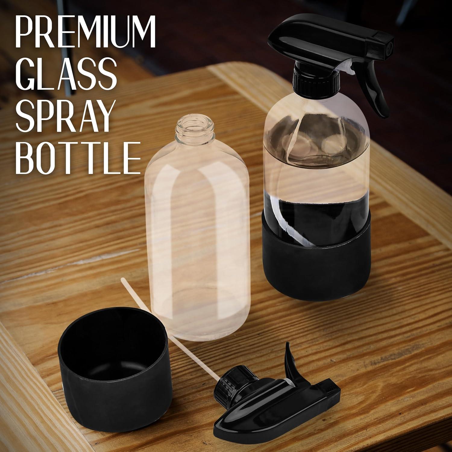 Botella Spray de Vidrio LIQVAL 500ml con Manga de Silicona