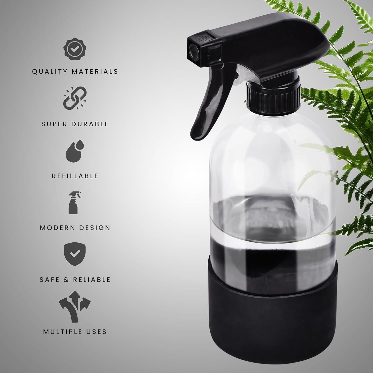 Botella Spray de Vidrio LIQVAL 500ml con Manga de Silicona