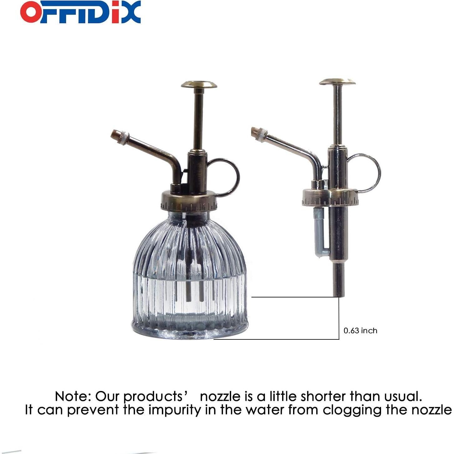 Botella de Spray para Plantas OFFIDIX 200 ml Vidrio Gris Oscuro