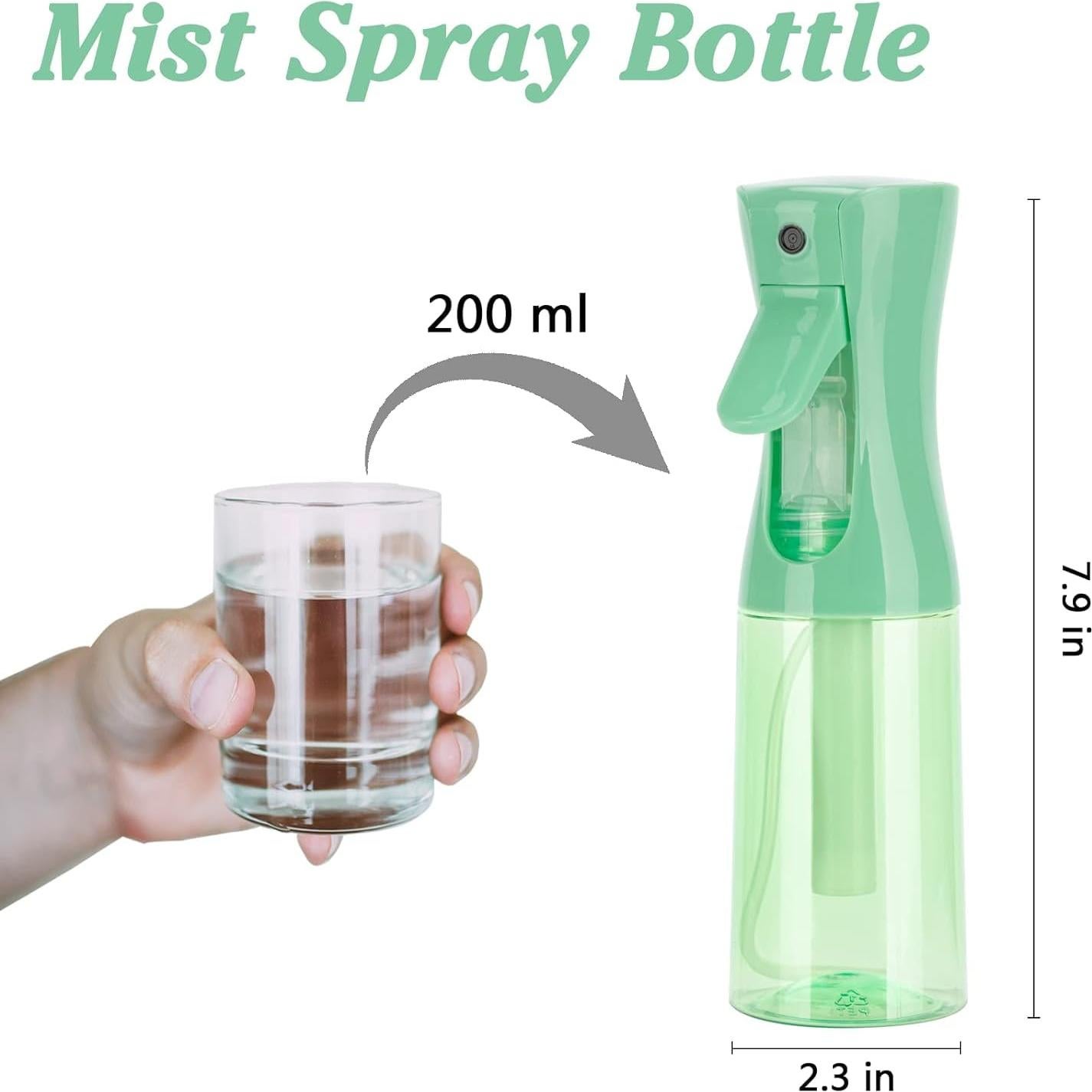 Botella Spray Niebla Fina 200ml Zuhose Verde Claro 2 Paquete