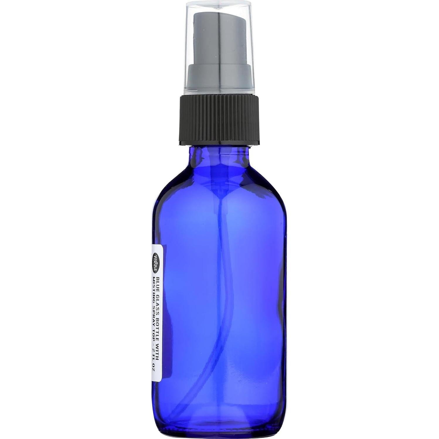 Whole Foods Market, Blue Glass Bottle with Misting Spray Top, 2 Fl Oz