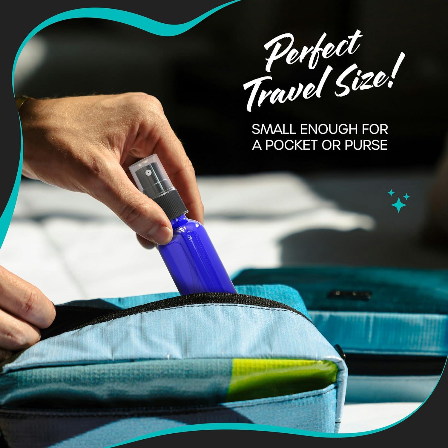 Juego de 24 Botellas de Spray de Vidrio Azul 1 Oz Nevlers