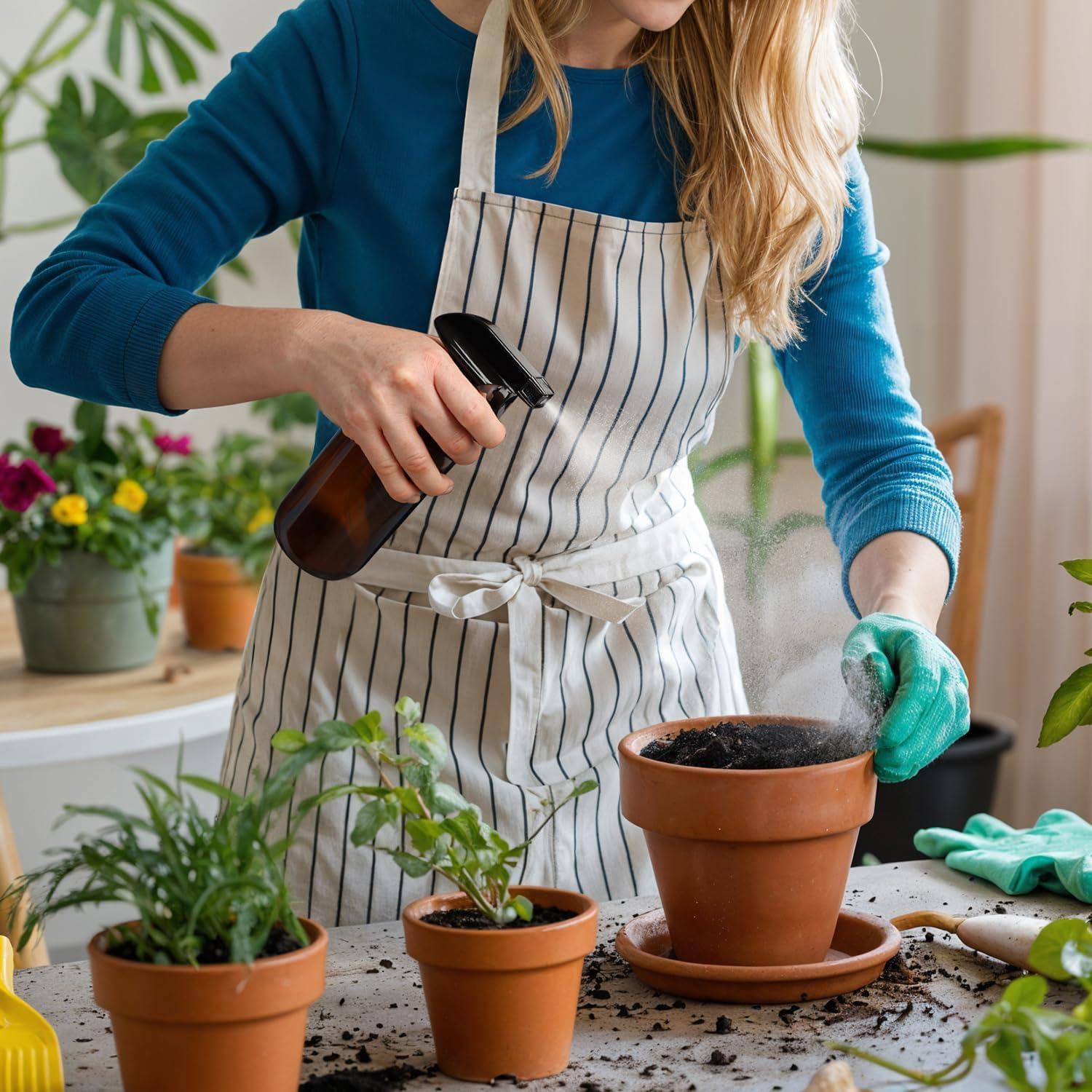 Botellas de Spray de Vidrio Ámbar GLING 16 oz 2 Pack Reutilizables
