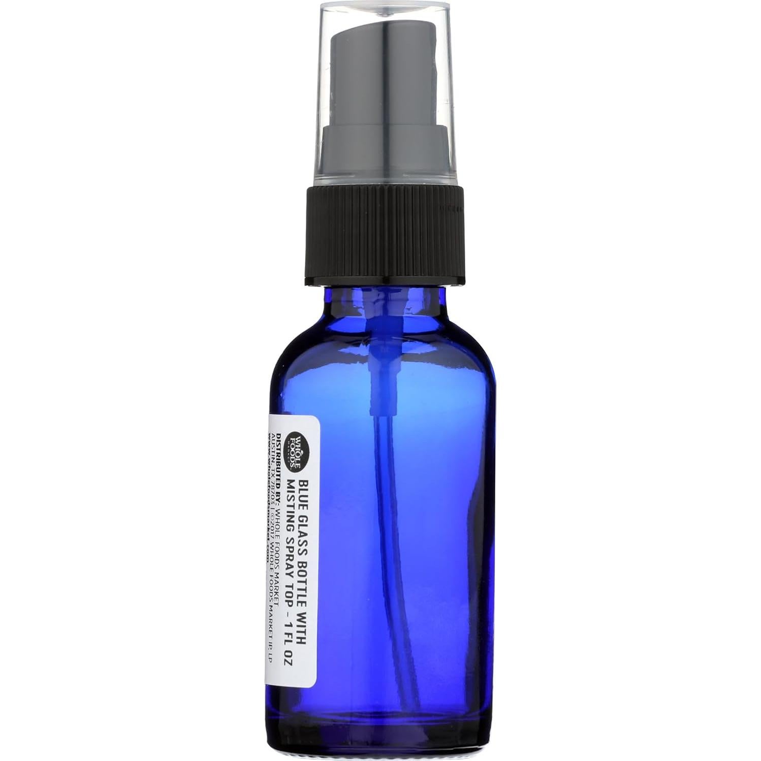 Botella de Vidrio Azul con Spray Mercado de Whole Foods 29.57 ml