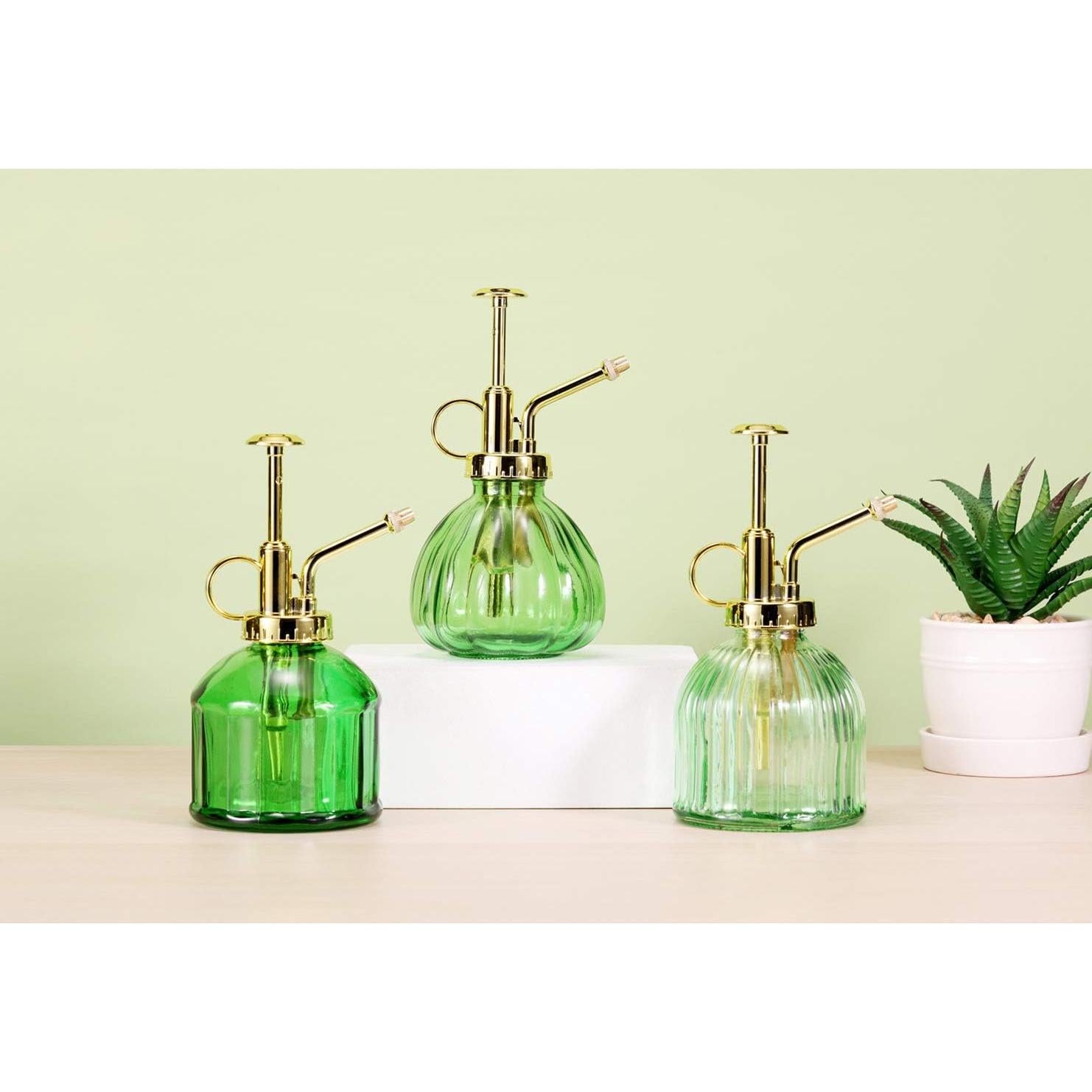 Botella de Spray para Plantas Aebor de Vidrio Verde 207 ml