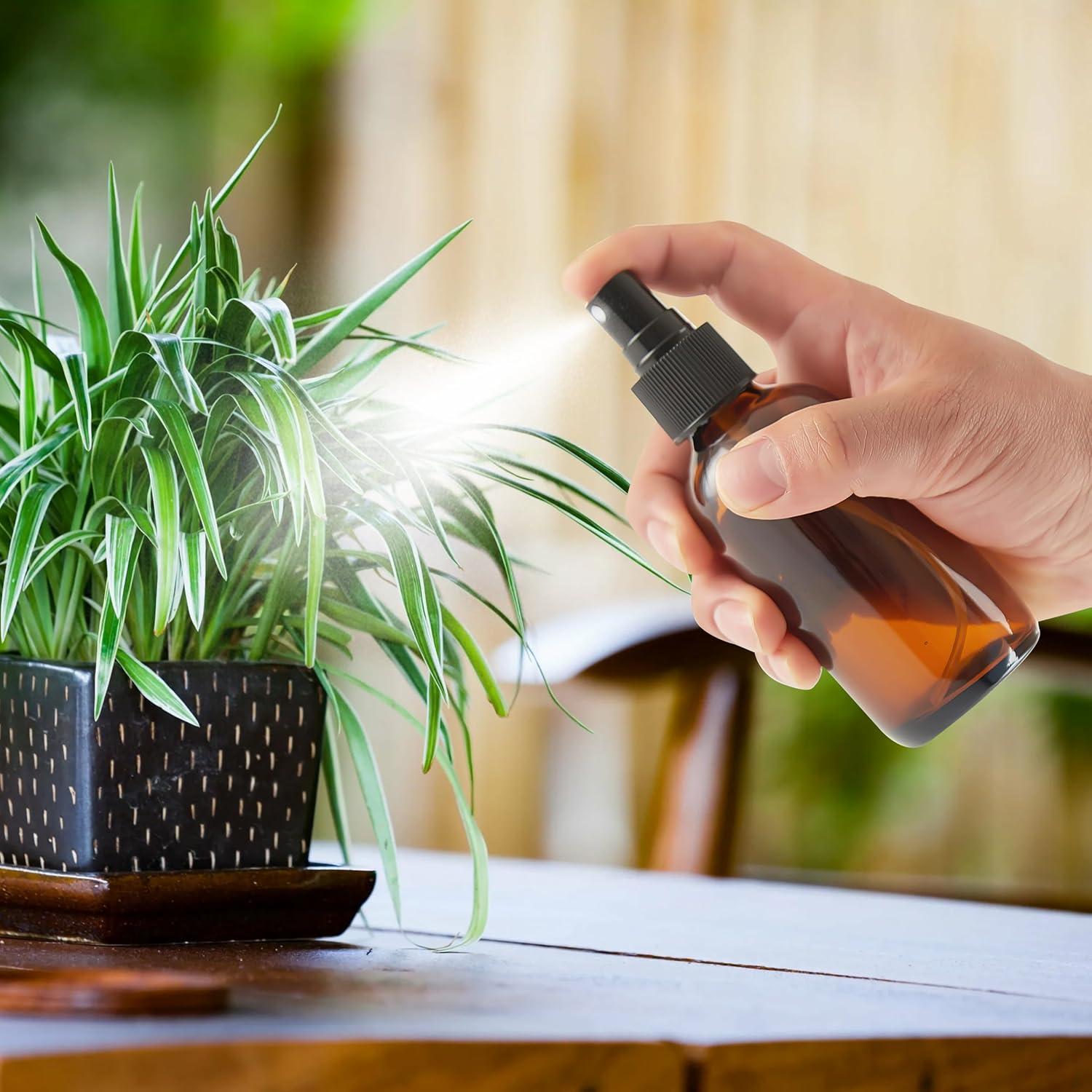 Botellas de Spray de Vidrio Ámbar 4 oz Bastelica - Pack de 4