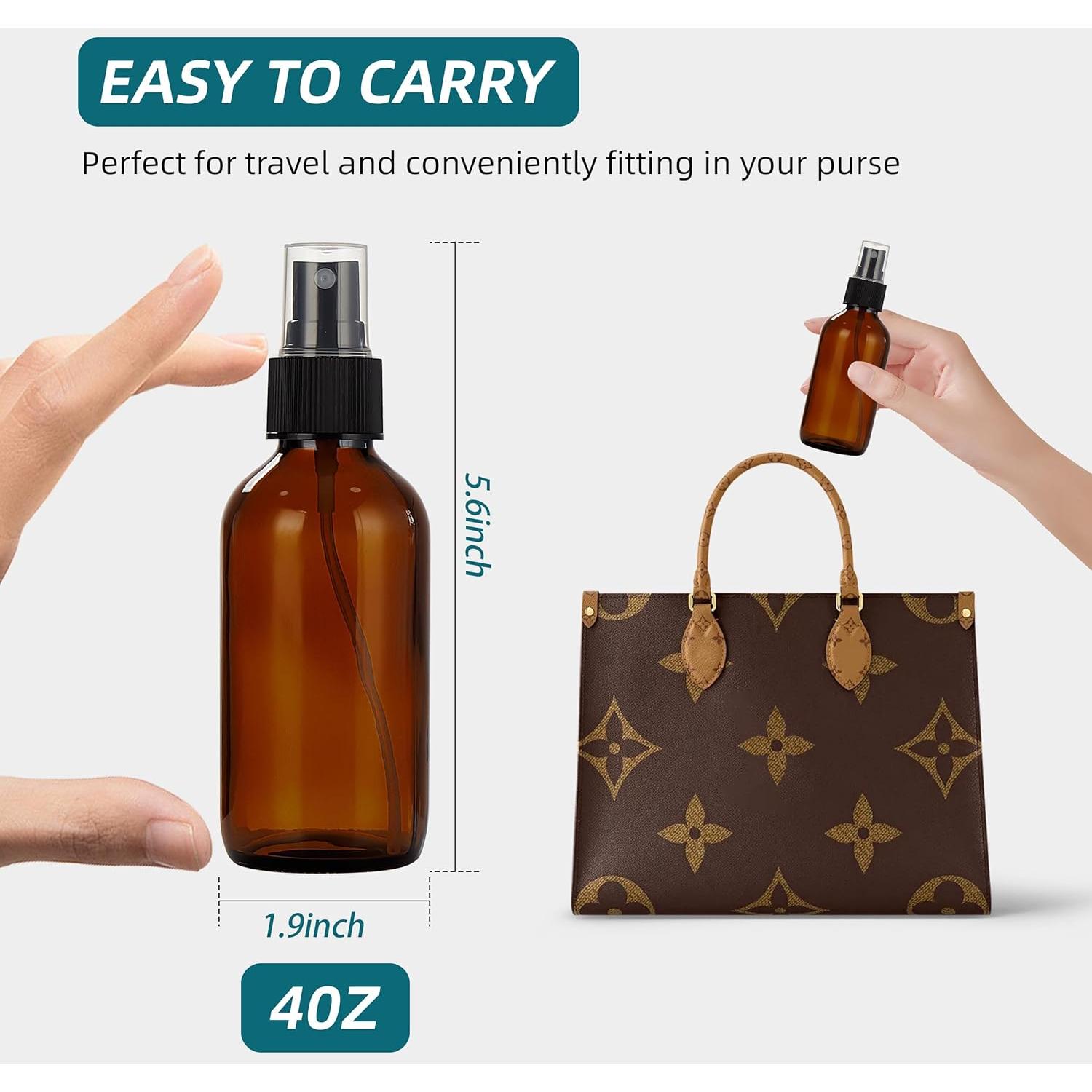 Botellas de Spray de Vidrio Ámbar 4 oz Bastelica - Pack de 4