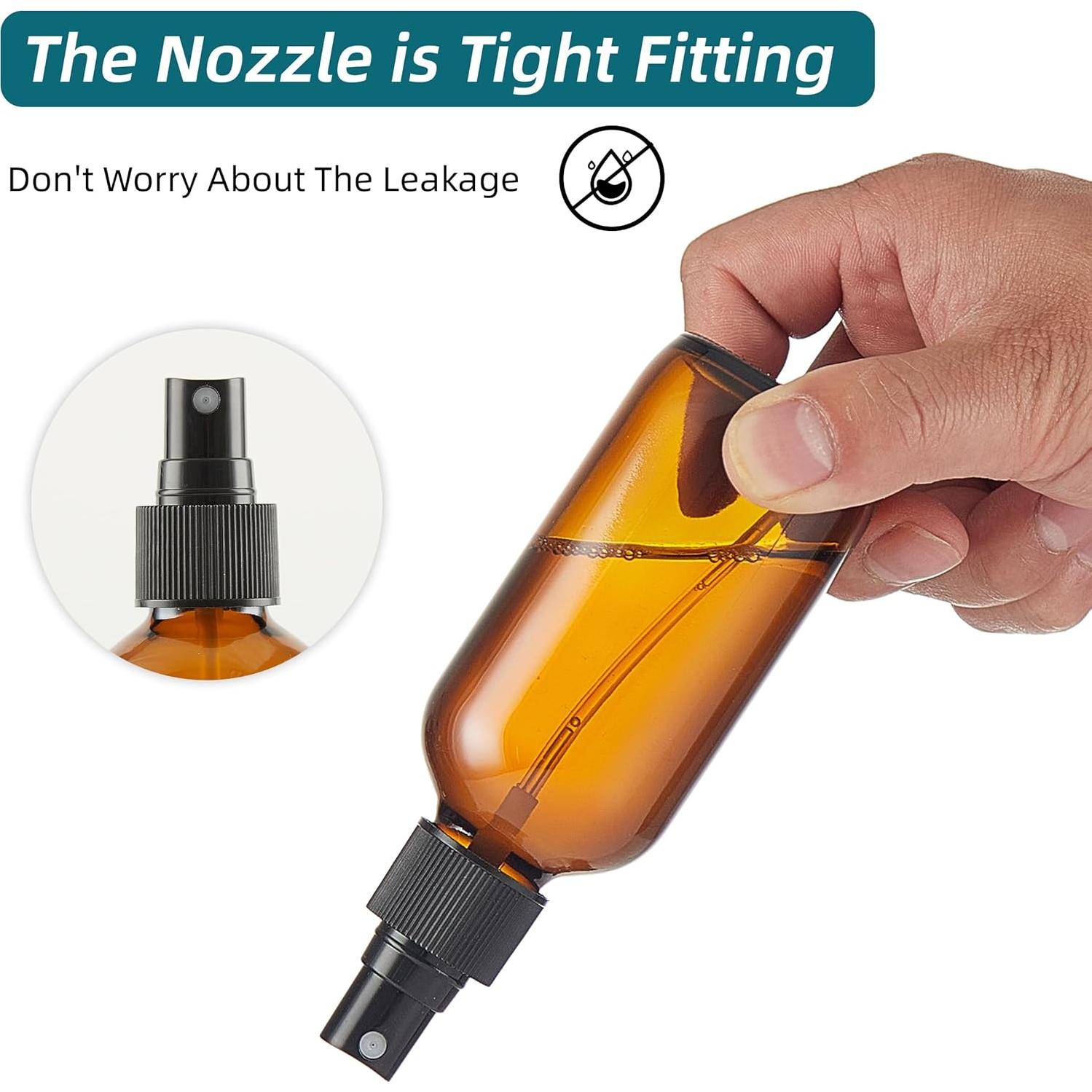 Botellas de Spray de Vidrio Ámbar 4 oz Bastelica - Pack de 4