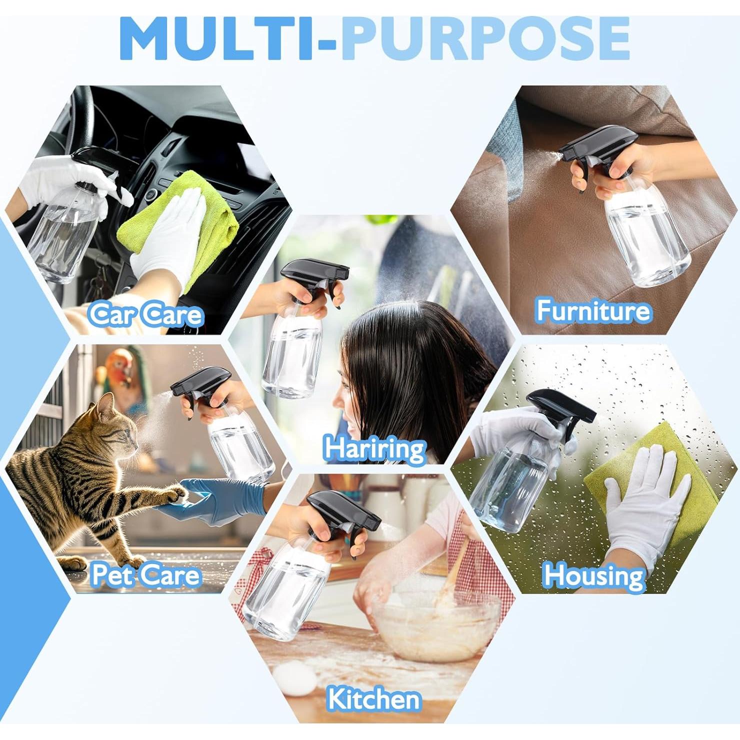 Botellas de Spray Bynccea 400ml Plástico Transparente 2 Unidades