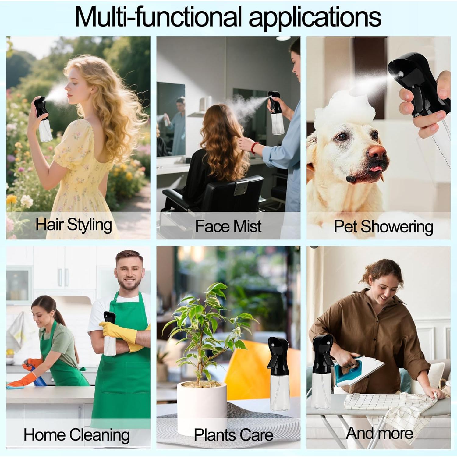 Botella Spray Nebulización Continua 200ml Miralosvian Negra