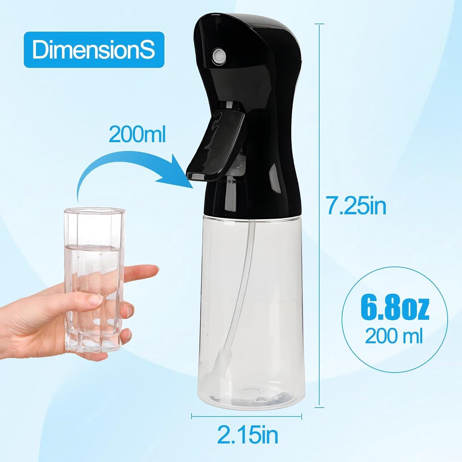 Botella Spray Nebulización Continua 200ml Miralosvian Negra