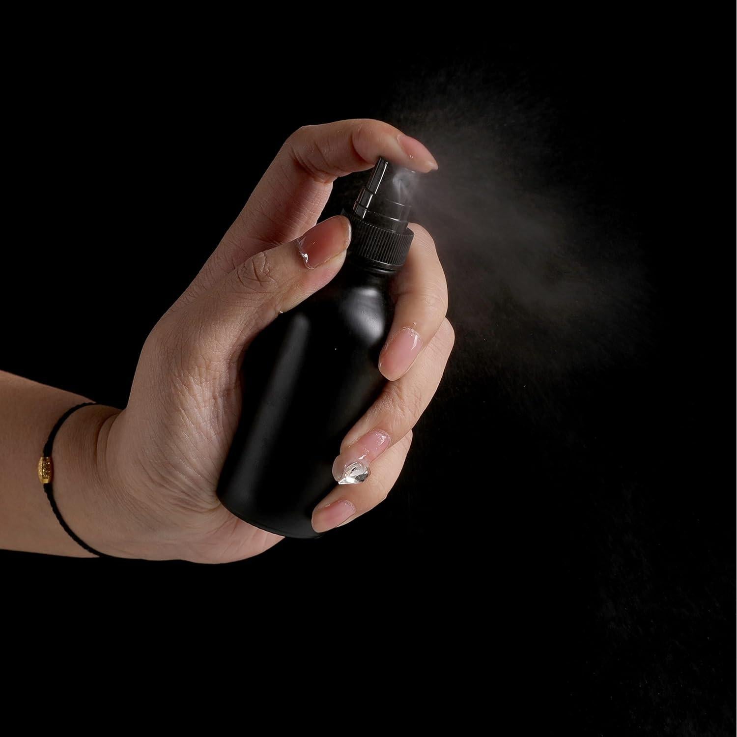 Botellas de Spray de Vidrio Negro Esmerilado 2 oz - 24 Paquetes