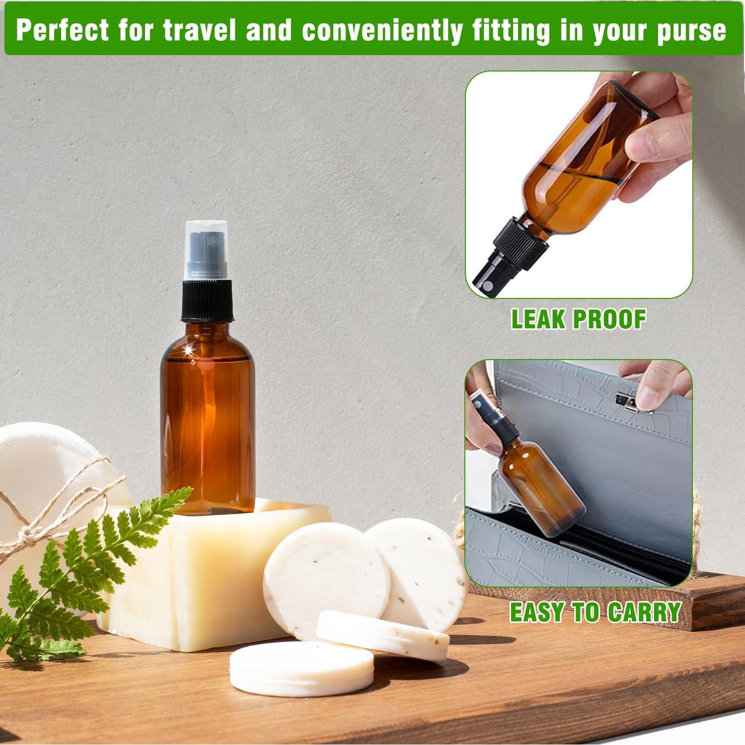 Botellas de Spray de Vidrio Ámbar 4 oz LANBEAUTIFY - 4 Pack