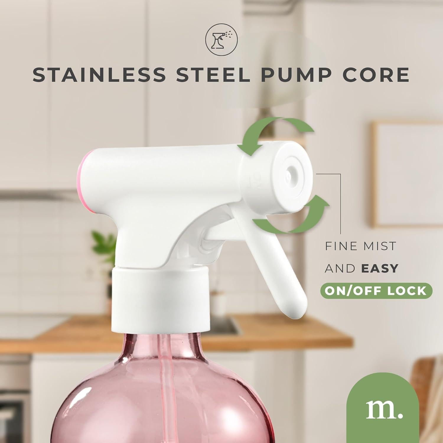 Set de 2 Botellas de Spray MaisoNovo Rosa 500 ml Vidrio