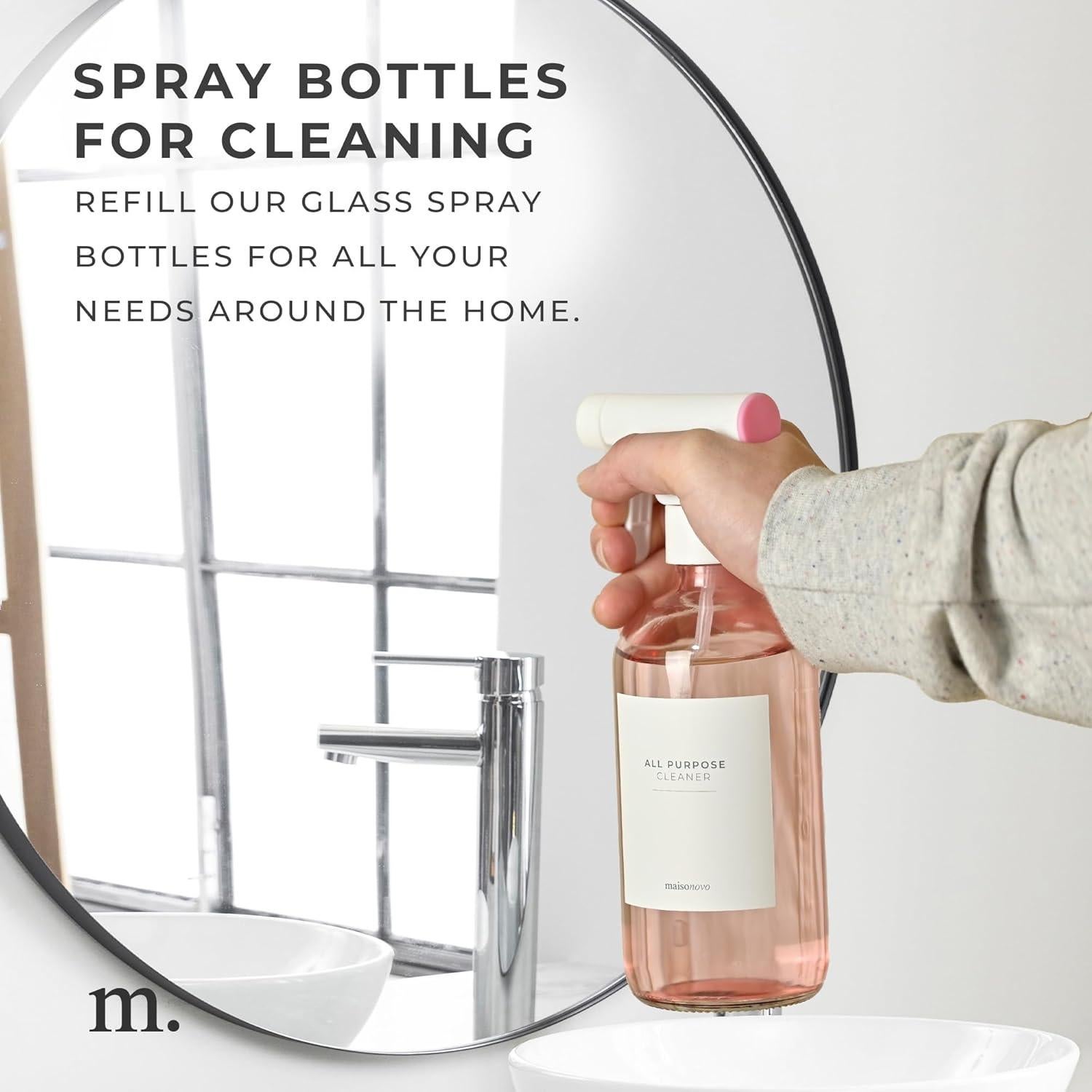 Set de 2 Botellas de Spray MaisoNovo Rosa 500 ml Vidrio