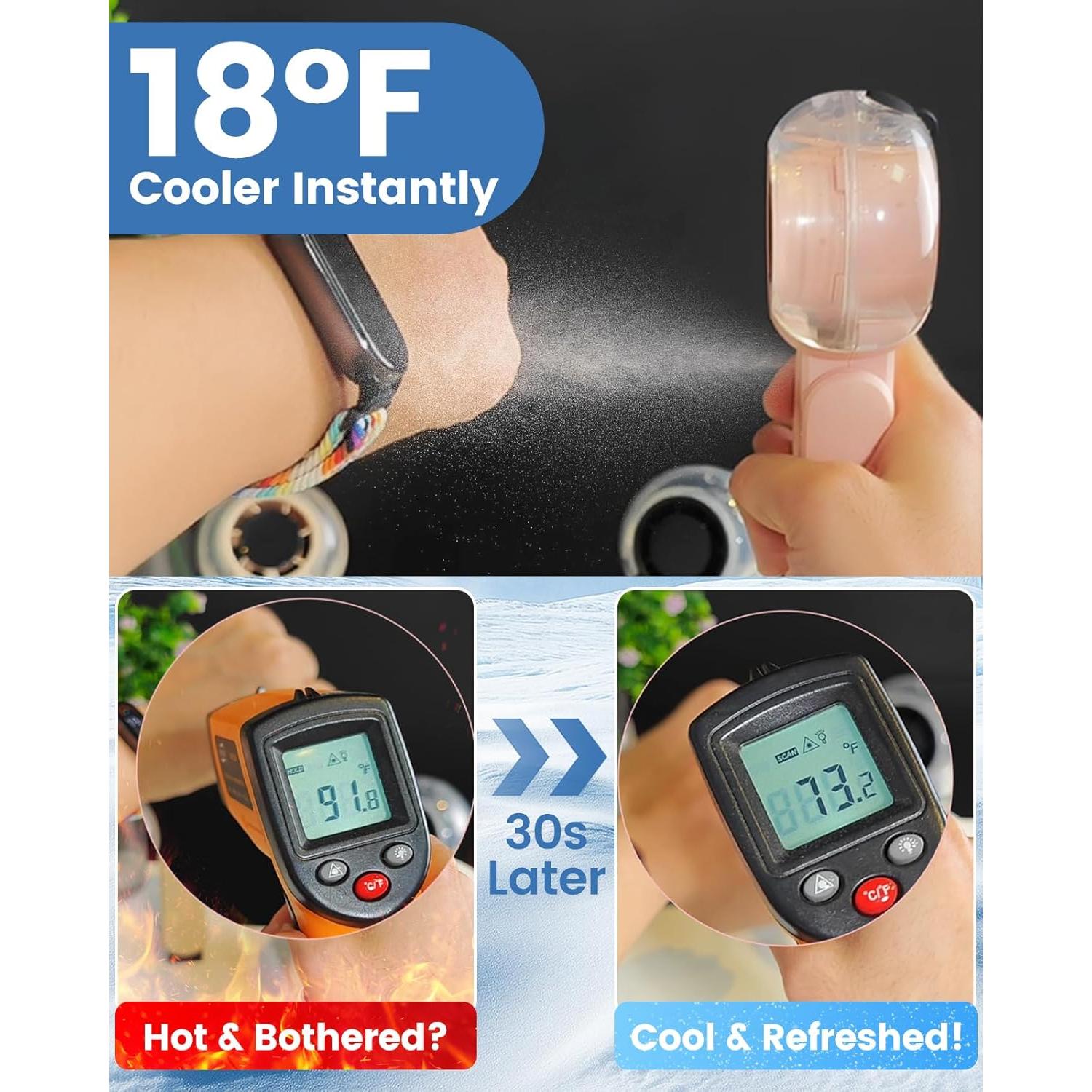 Ventilador Portátil TriPole con Nebulización y Pantalla LED