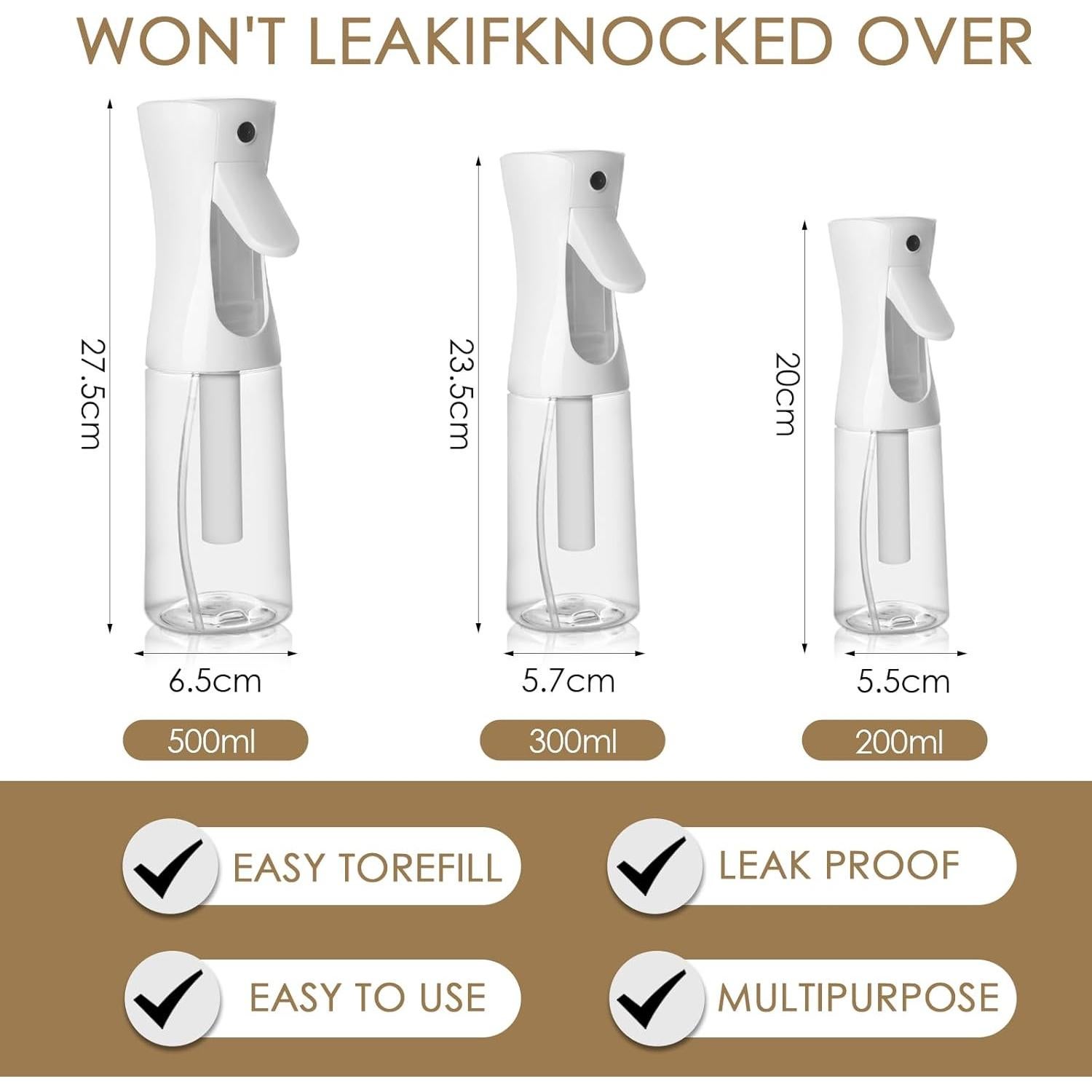 Botella Spray Vacía 300ml Joe zlvy - Neblina Continua