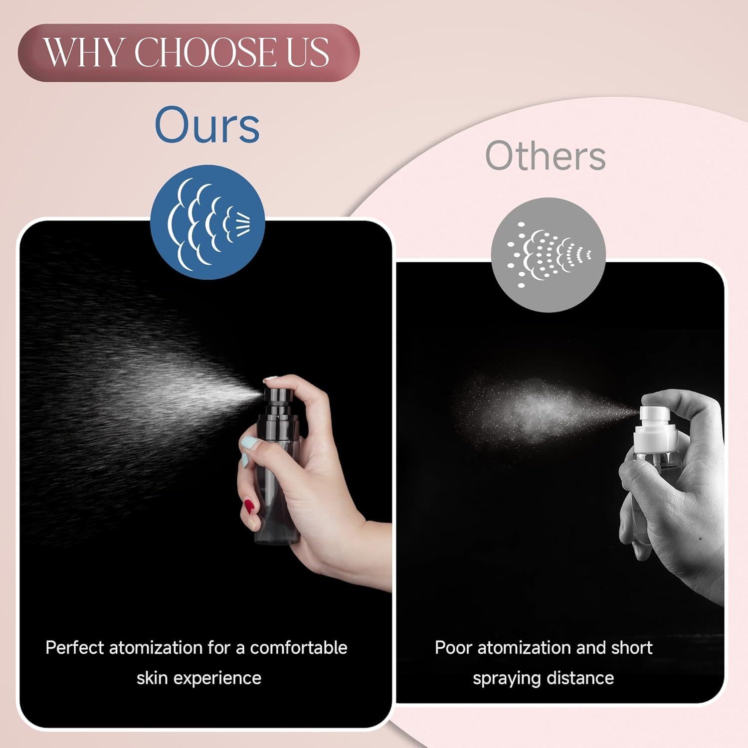 3 Botellas de Spray 30ml GIVITASOT Plástico Negro Nebulizador