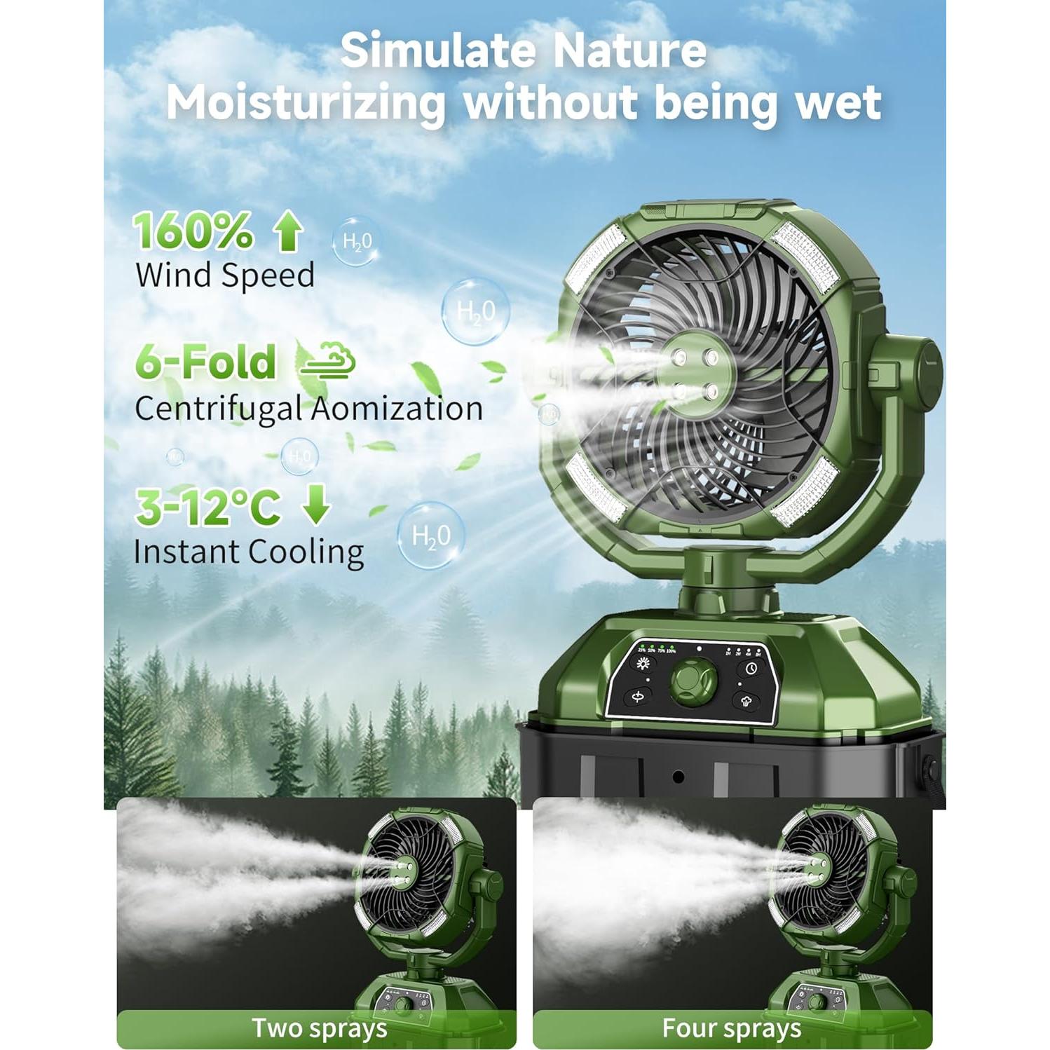 Ventilador de Nebulización Kocyare hw-003 25000mAh Verde