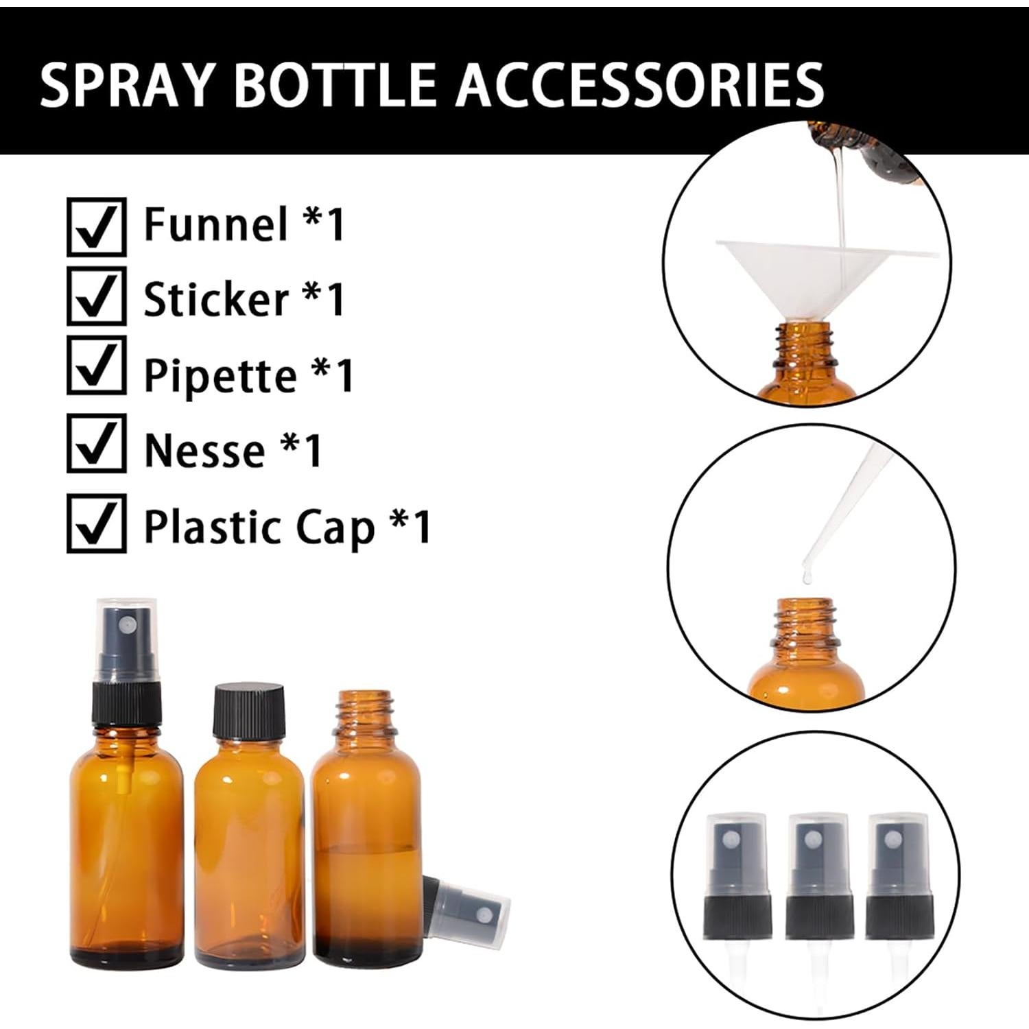 Botellas de Spray de Vidrio Reutilizables StellaCare 28ml - Paquete de 3