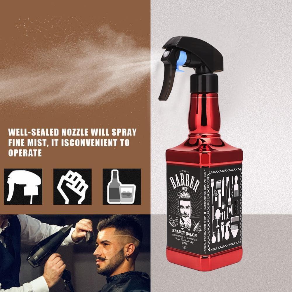 Botella de Spray para Cabello ZIBARBER 500ml Rojo