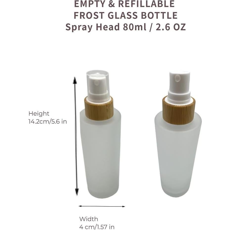 Botellas de Spray de Vidrio 80ml 4 Pack para Cosméticos
