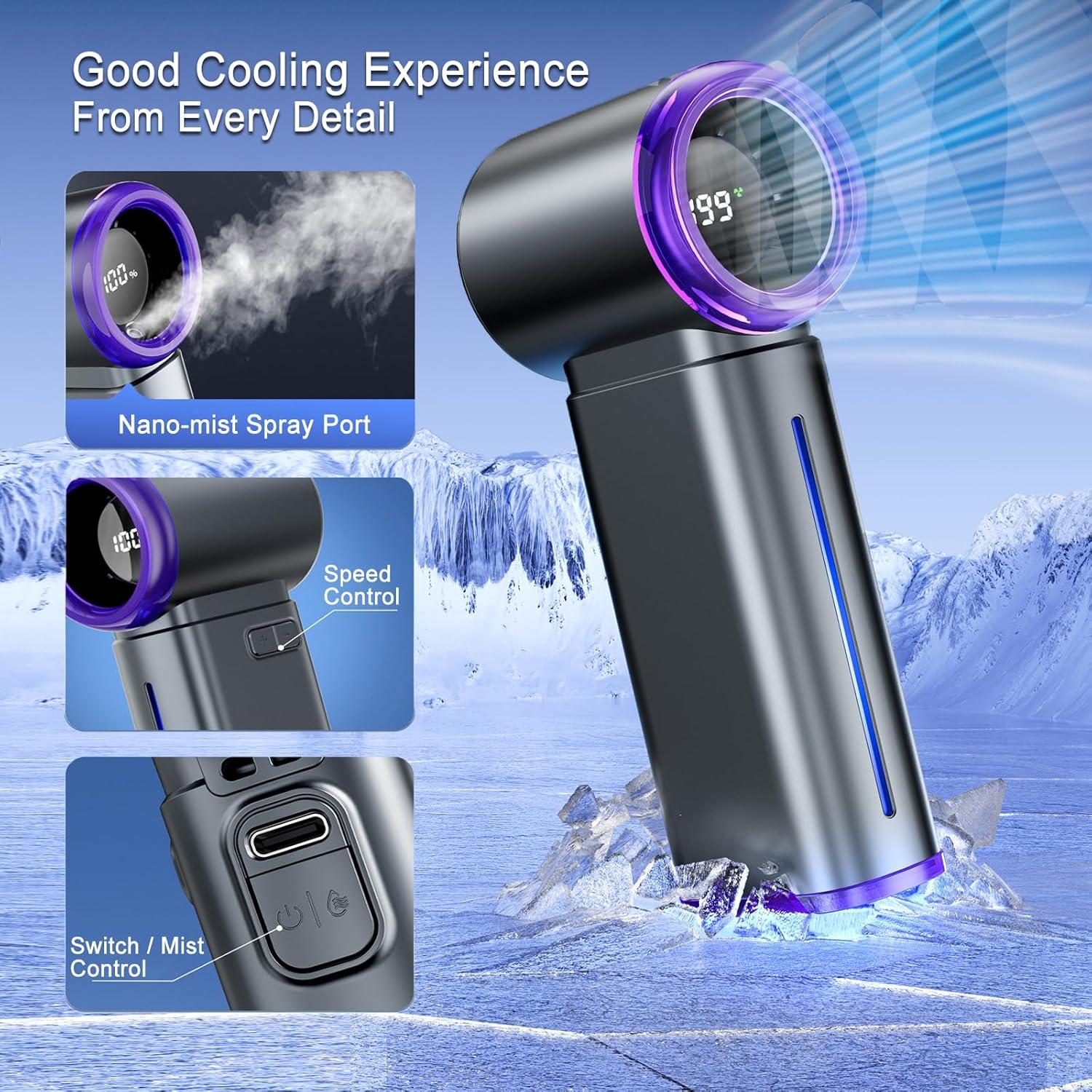 Ventilador de Nebulización Portátil GOSALISU GF04 199 Velocidades