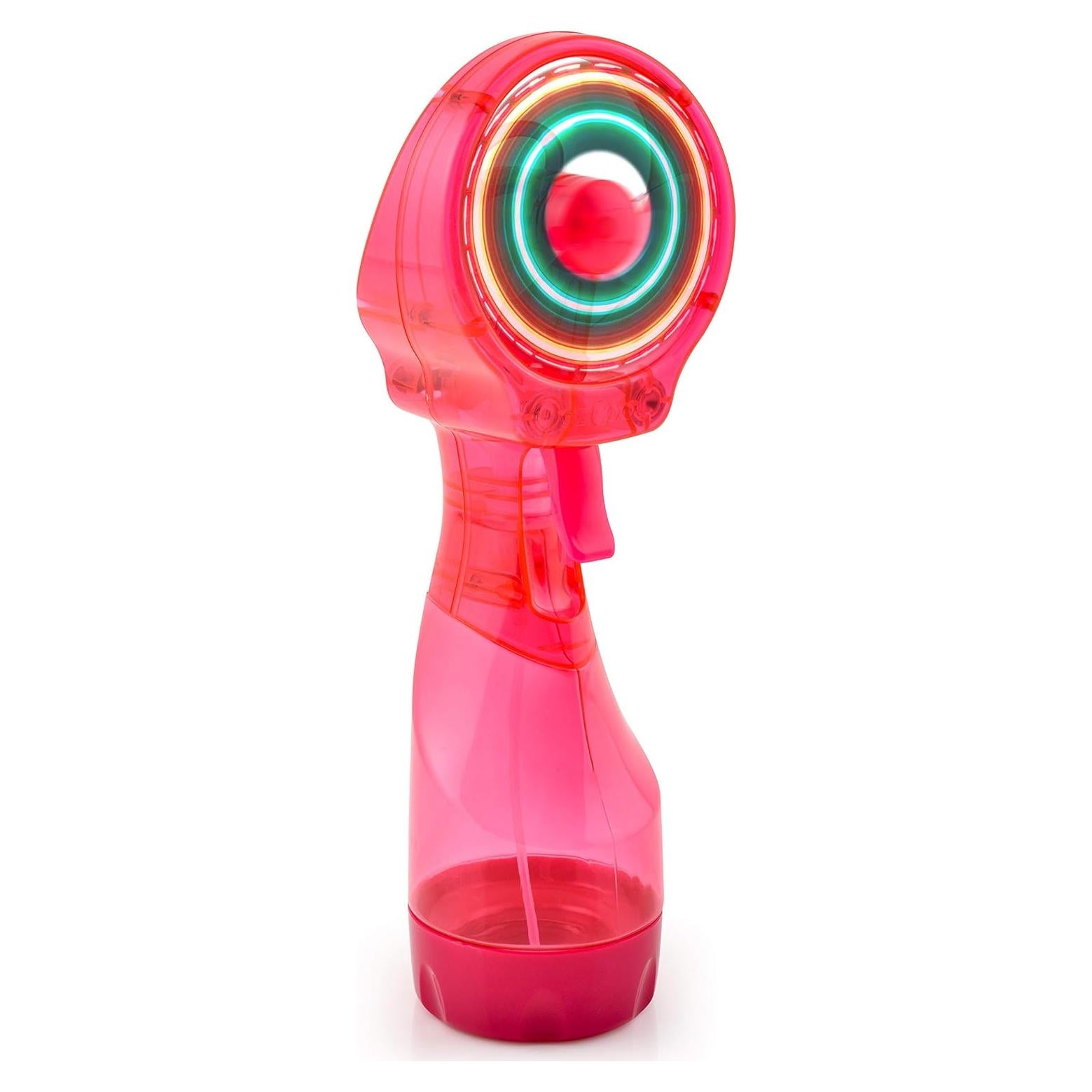 Ventilador de Mano O2COOL Deluxe con Rocío LED Frambuesa