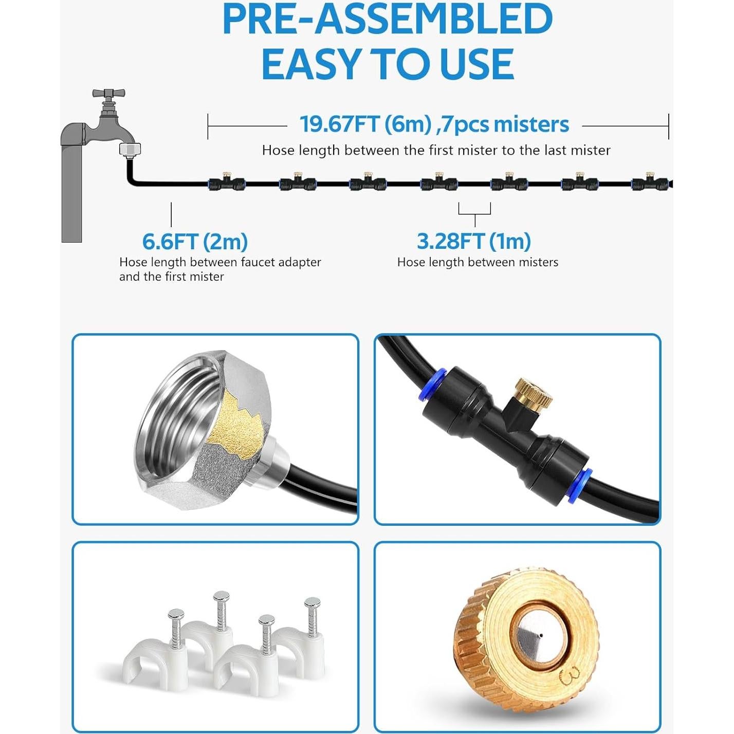 Sistema de Enfriamiento por Nebulización HOMENOTE 8M con 7 Boquillas