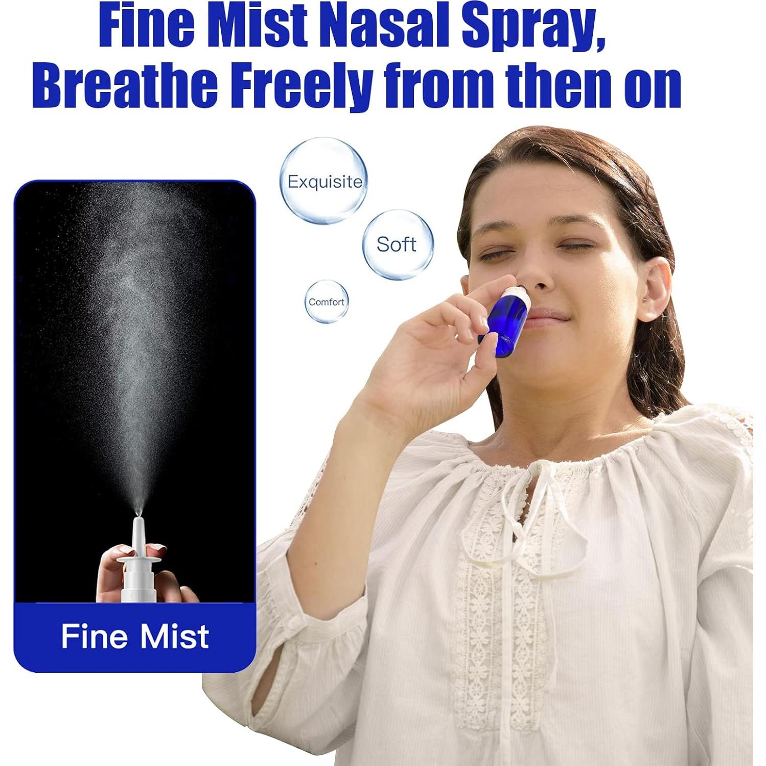 Botellas de Spray Nasal Cupohus 30ml Vidrio Azul 3 Pcs