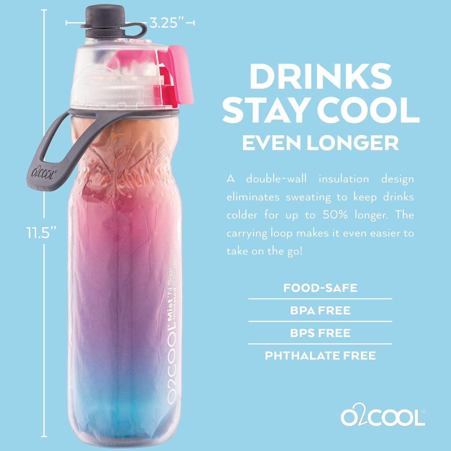 Botella de Agua O2COOL Arctic Squeeze Mist 'N Sip 2 Unidades 600ml