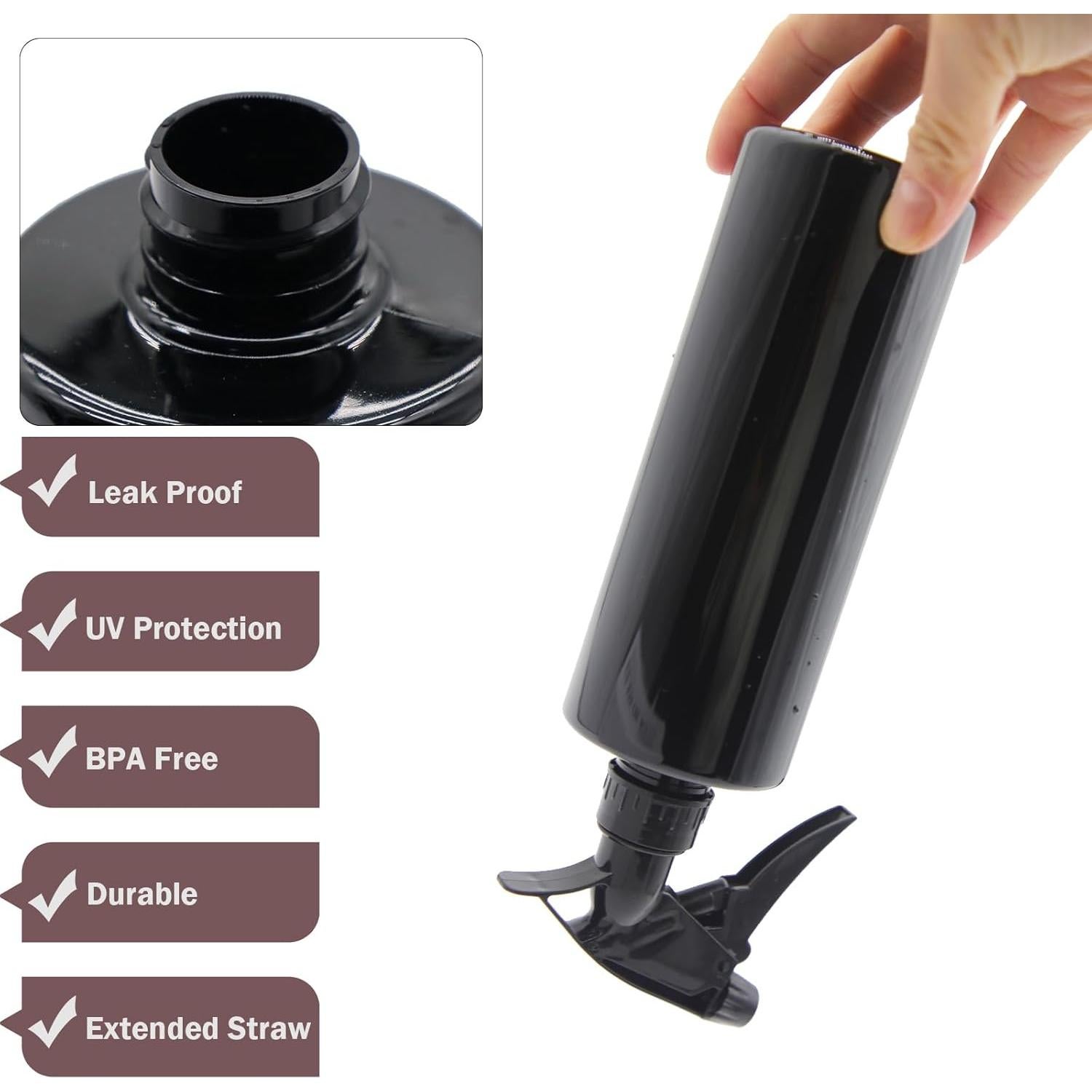 Botella de Spray 360° OFFIDIX 500 ml Paquete de 2 Negra