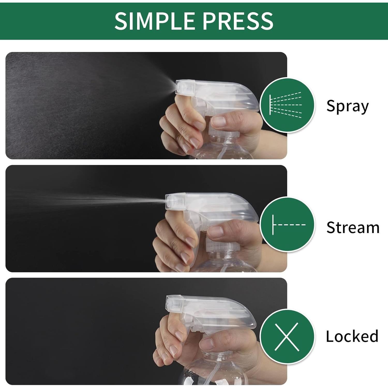 HOMBYS 4 Reemplazos de Pulverizadores de Gatillo 473ml Transparentes