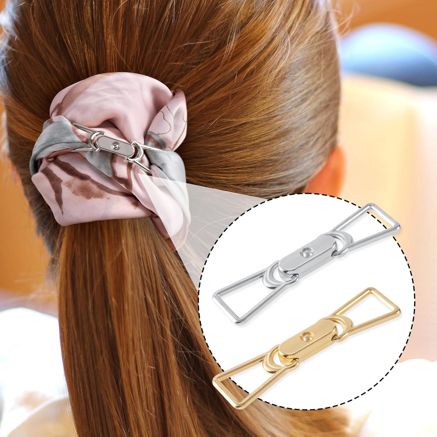 Hebilla de Bufanda de Seda Joez 2 Pcs Cierre Metal Oro Plata