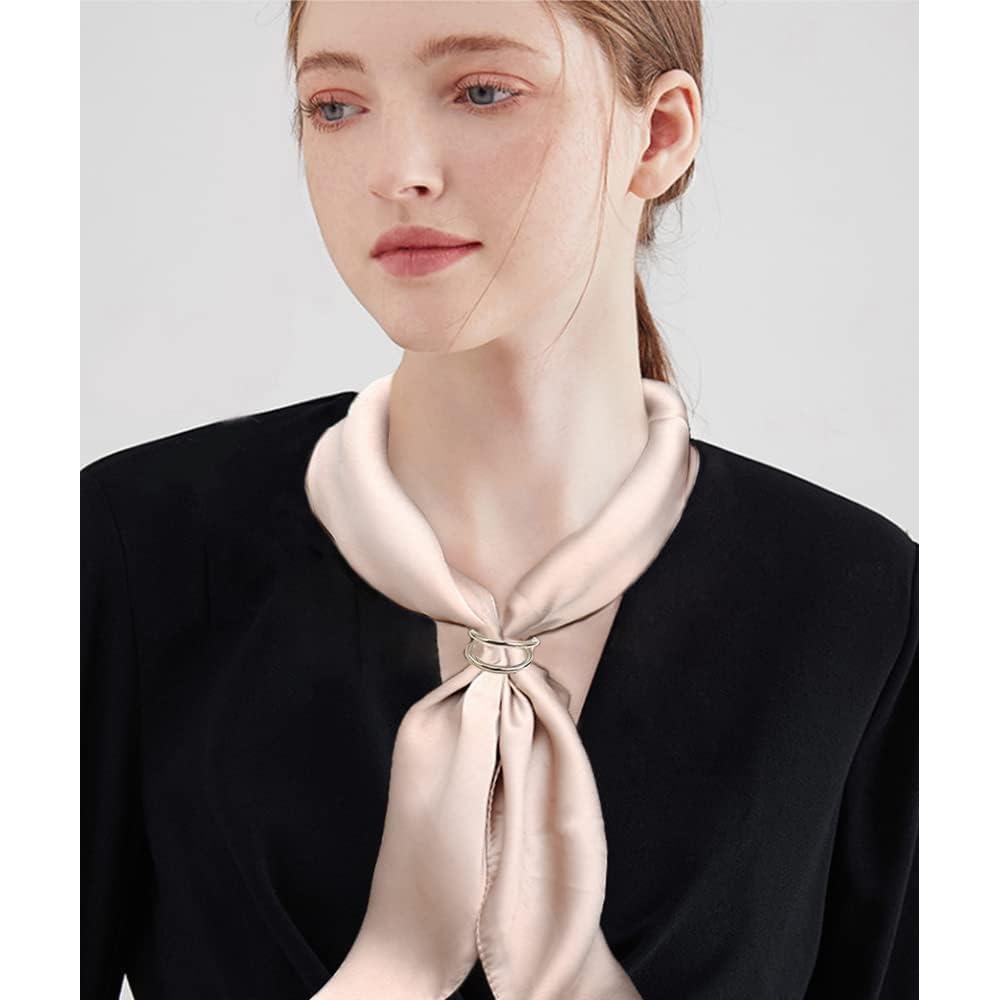 Clip de Bufanda de Seda Ovalado Minimalista Dtja - Broche de Chal