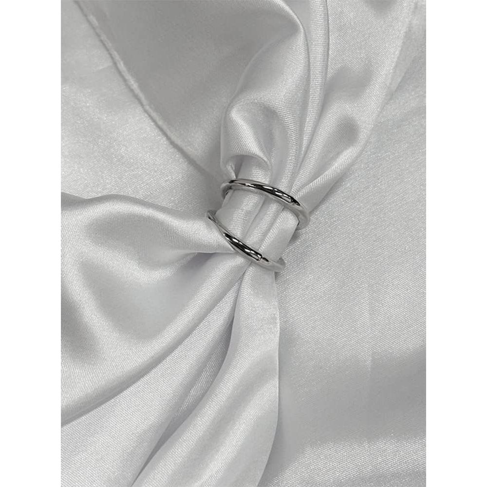 Clip de Bufanda de Seda Ovalado Minimalista Dtja - Broche de Chal