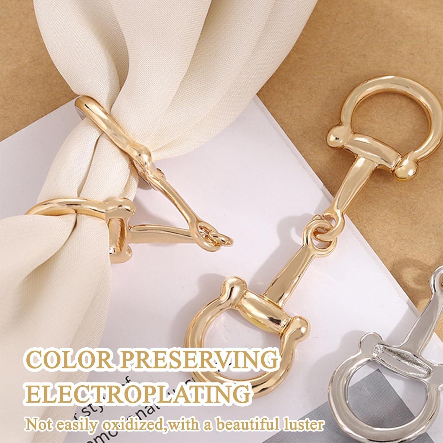 2 Anillos de Bufanda PKRFCJ en Oro y Plata, 7.9 cm