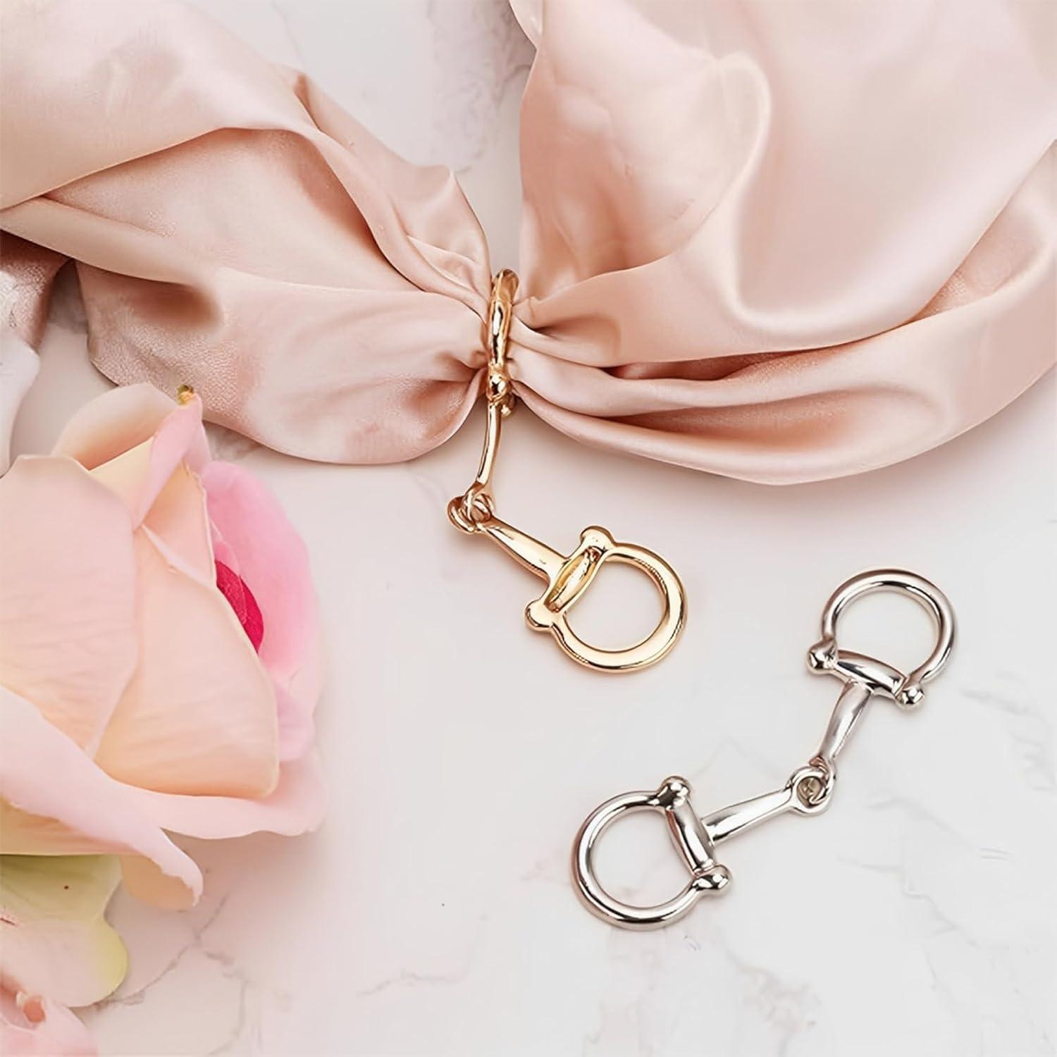 2 Anillos de Bufanda PKRFCJ en Oro y Plata, 7.9 cm