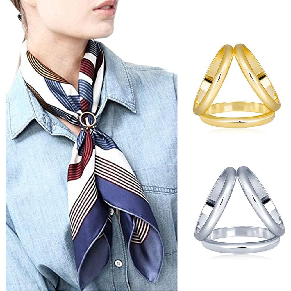 2 Anillos de Bufanda VASANA Dorado y Plateado 1.9cm