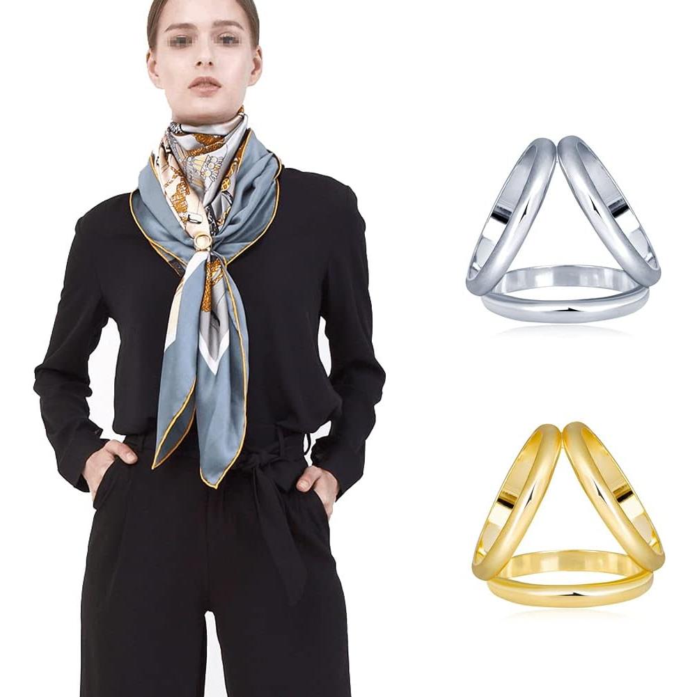 2 Anillos de Bufanda VASANA Dorado y Plateado 1.9cm